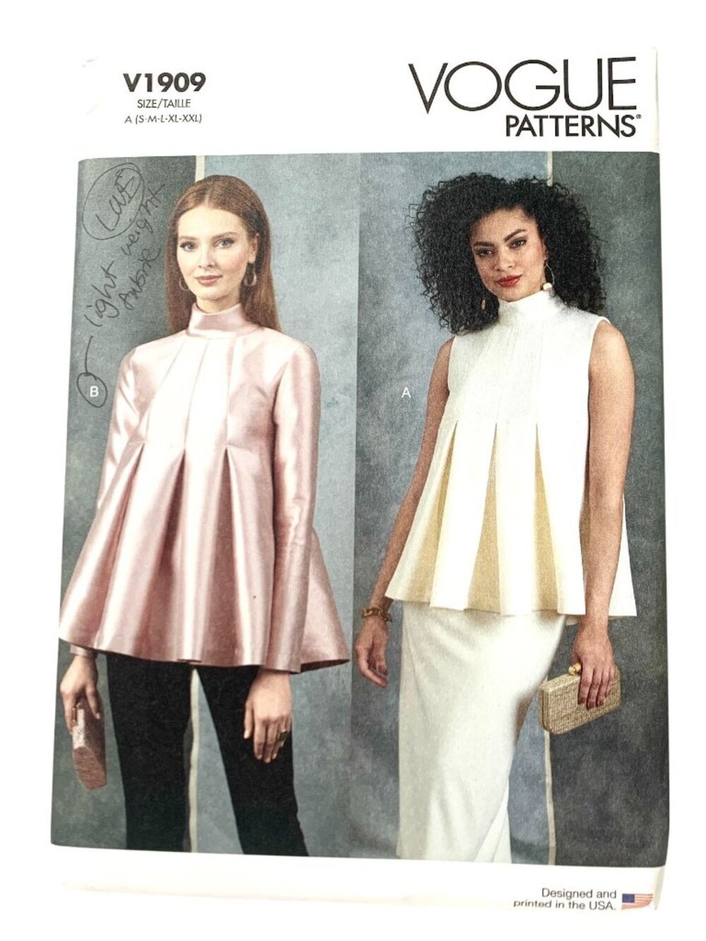 Vogue V1909 Misses Pleated Top Uncut Size S M L XL